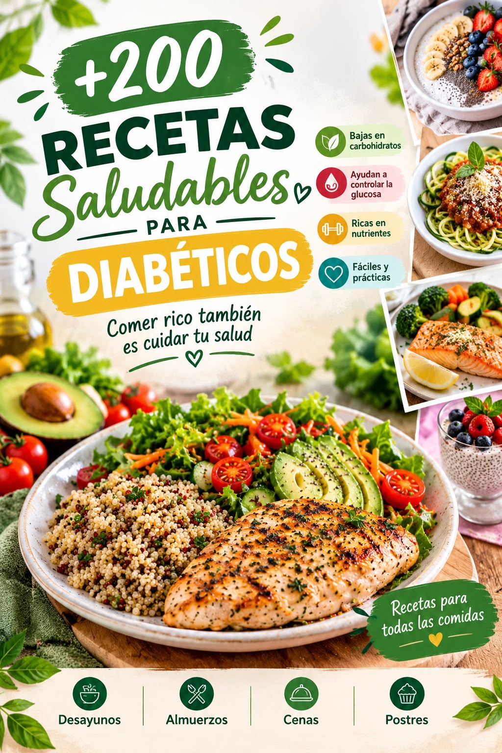 +200 RECETAS SALUDABLES PARA DIABETICOS